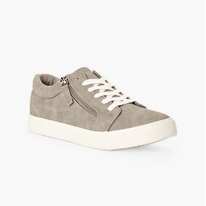 JUSTFAB 7.5 Grey Zipper Suede Sneakers Casual Shoes Spring Summer